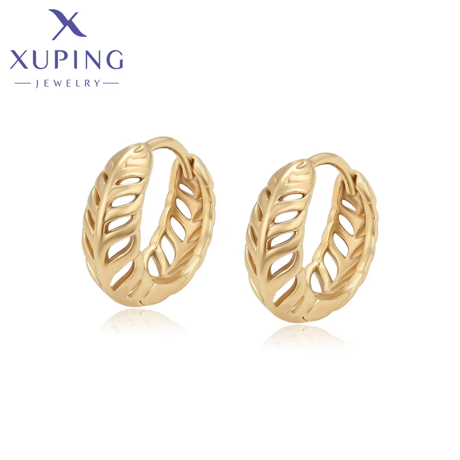Xuping bijoux offres spéciales haute qualité charme popularité cercle lumière or couleur boucles d'o