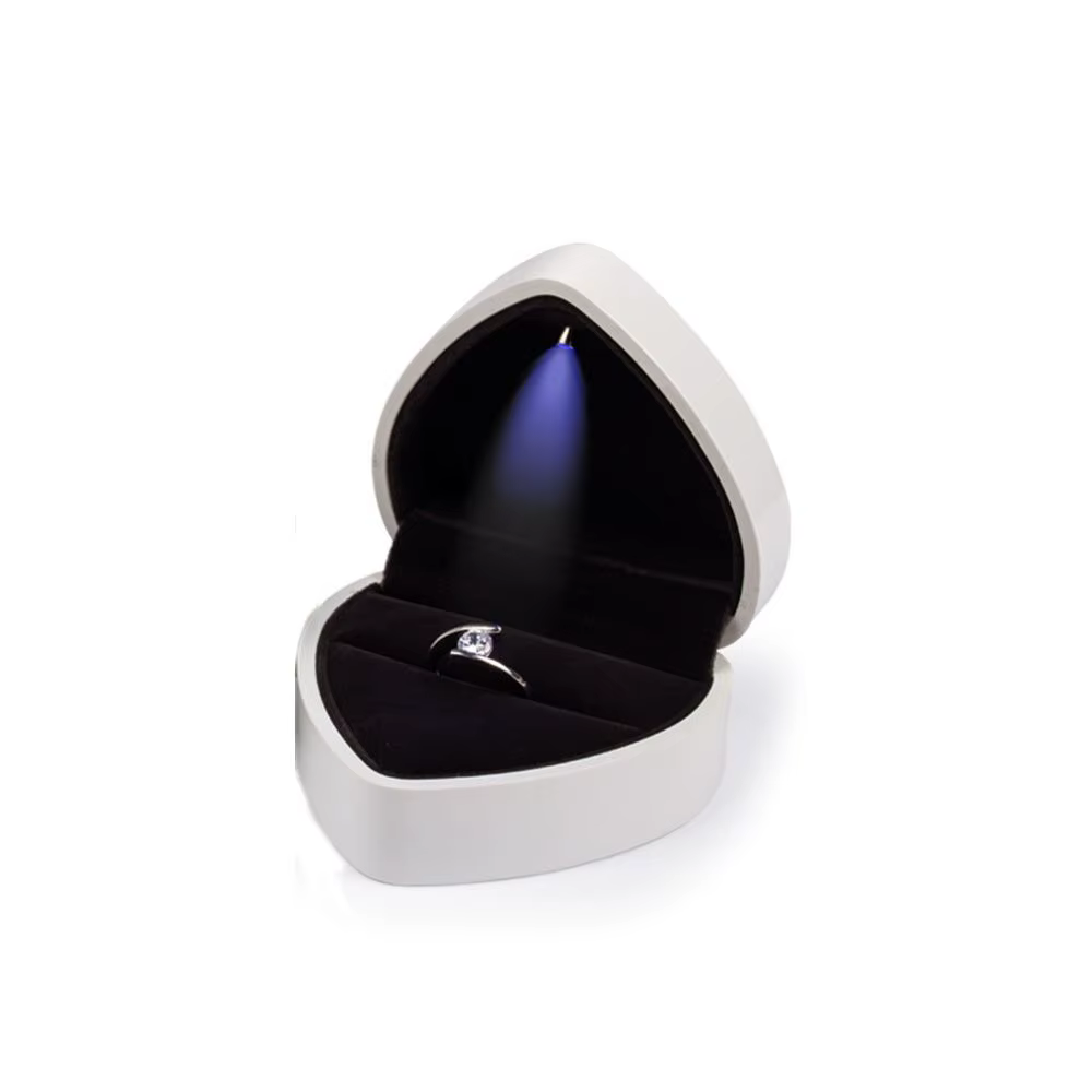 Cadeau en forme de coeur lumineux boucles d'oreilles boîte à bijoux boîte à bijoux cadeau bague boît