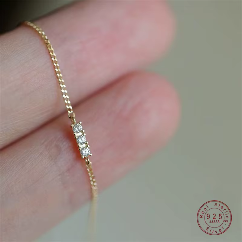 Bracelet CZ étincelant en argent Sterling 925, délicat, pour femmes, bijoux fins, cadeau de vacances