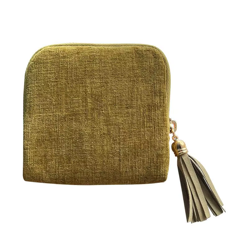 Sac de rangement pour bijoux avec pendentif à pompon, doublure multicouche, pour bagues, colliers, e