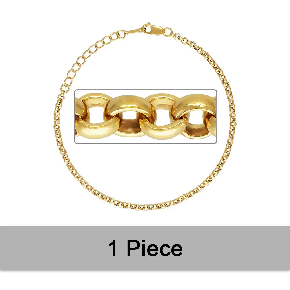 Bracelet chaîne Rolo rempli d'or 14K, 2.5mm, étanche, délicat, sans ternissement, accessoire de bijo