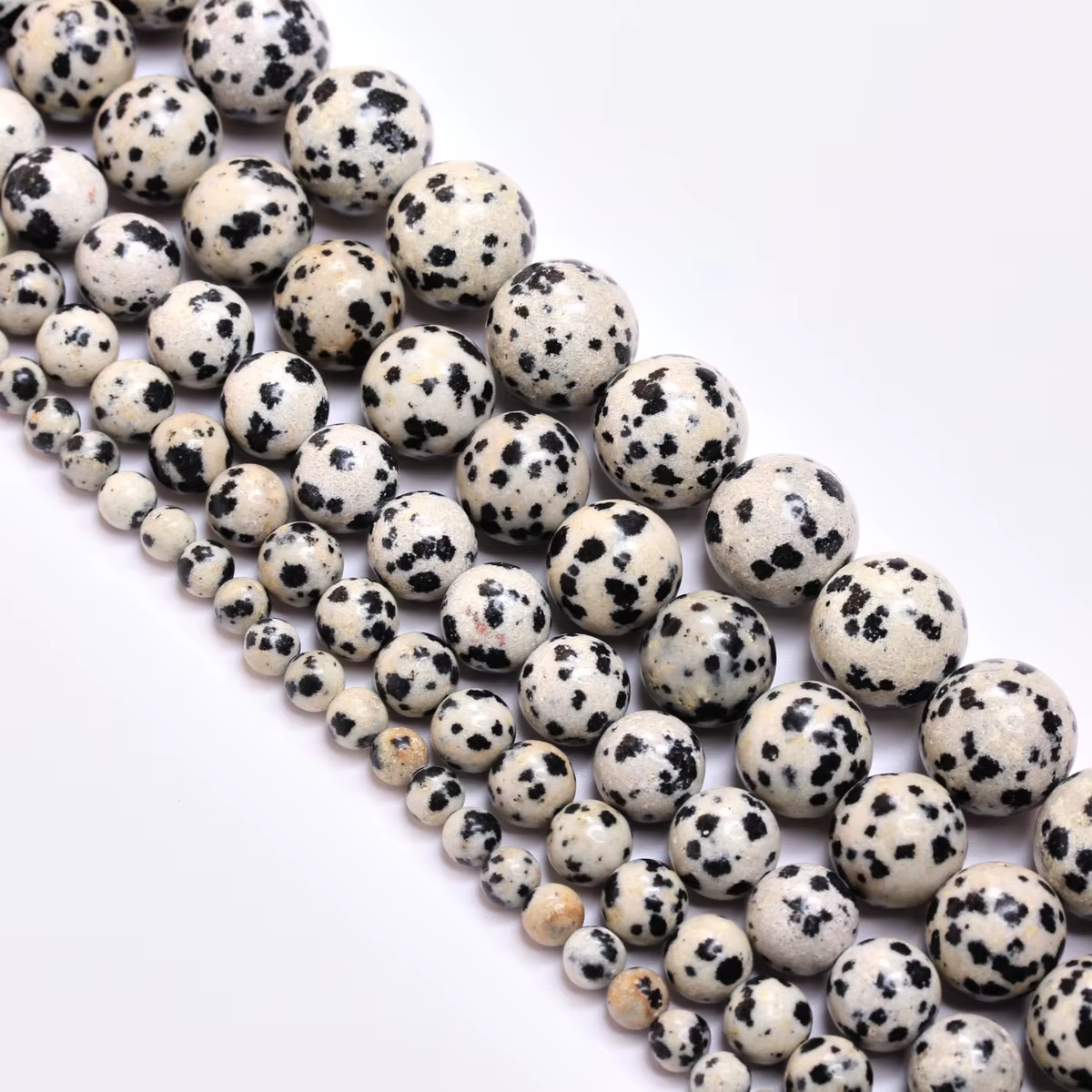 40-15 pièces/sac 4mm/6mm/8mm/10mm/12mm pierre naturelle ronde en vrac perle de jaspe dalmatien pour 