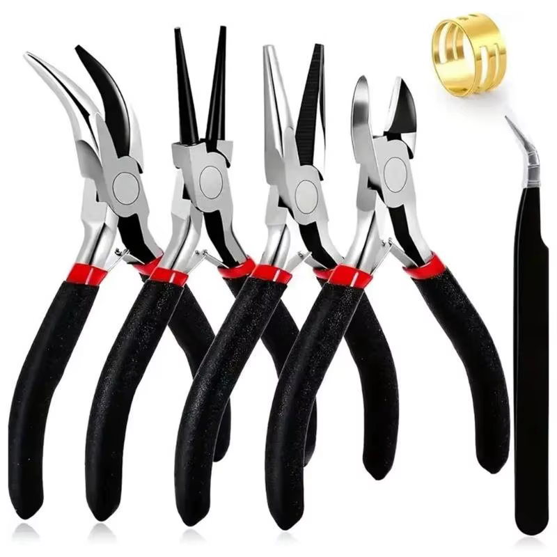 Paquet de 4 pinces à bijoux, Kit d'outils pour la fabrication de bijoux avec pince à nez aiguille/pi
