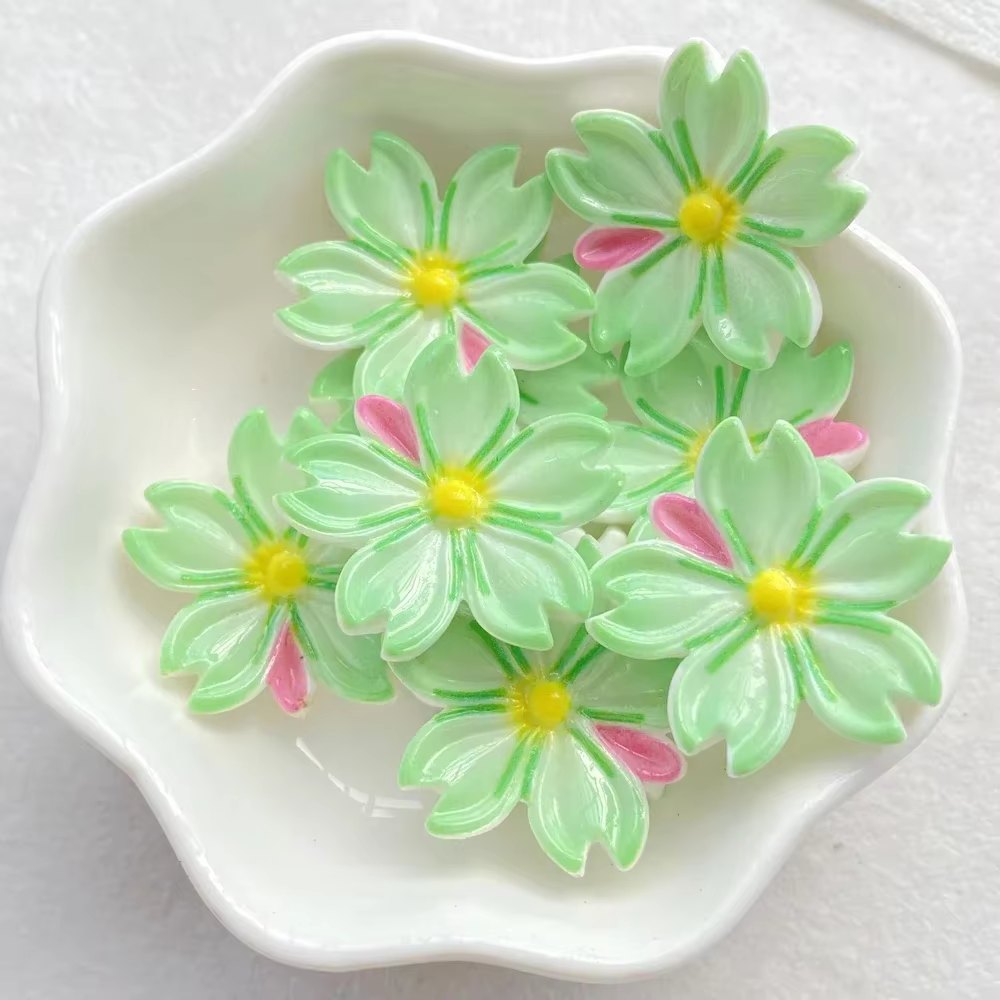 Série de fleurs de dessin animé mignon, artisanat en résine, scrapbooking, bijoux de bricolage, exéc