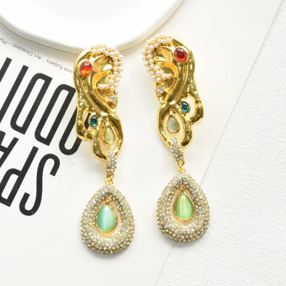 Boucles d'oreilles pendantes surdimensionnées en métal lourd pour femmes, bijoux fantaisie, accessoi