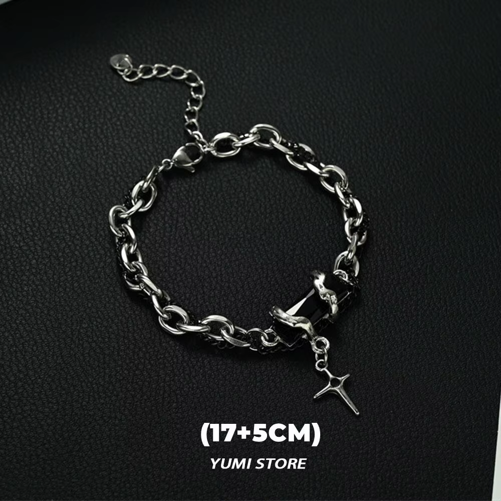 Bracelet croix flamme rétro pour hommes et femmes, Hip Hop, acier au titane, épissure JOCharm, bijou