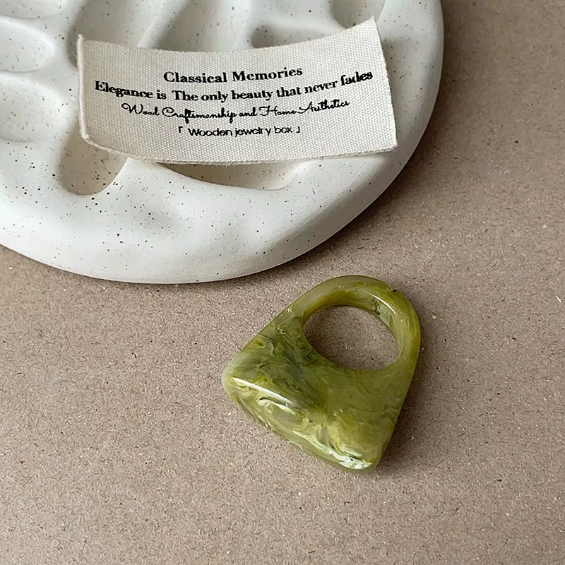 Bague en mélange de résine irrégulière de style bohème rétro 1 pièce pour femmes, à la mode et polyv