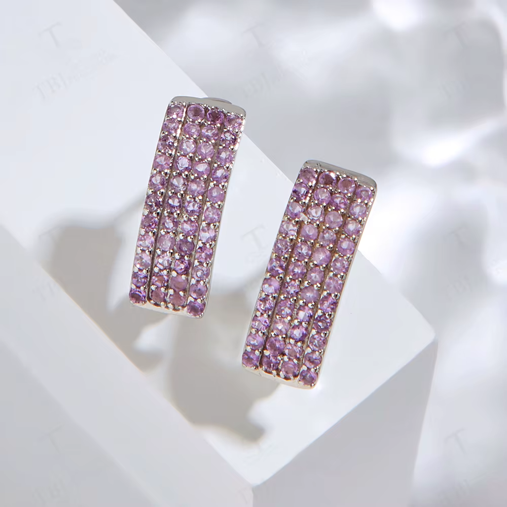 Magnifiques boucles d'oreilles en argent pour femmes et filles, pierre de naissance naturelle, bijou