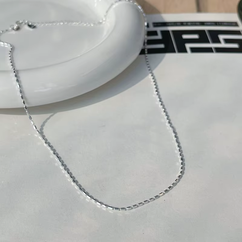 Collier en argent Sterling 925 avec perles géométriques simples, ras du cou, chaîne de clavicule bri