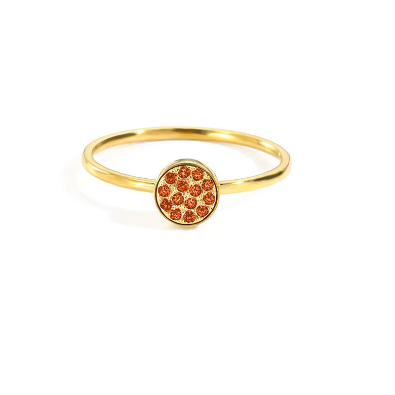 Bague St-Delan 8MM pour femme, entièrement ornée de diamants, en acier inoxydable, avec pierre de na