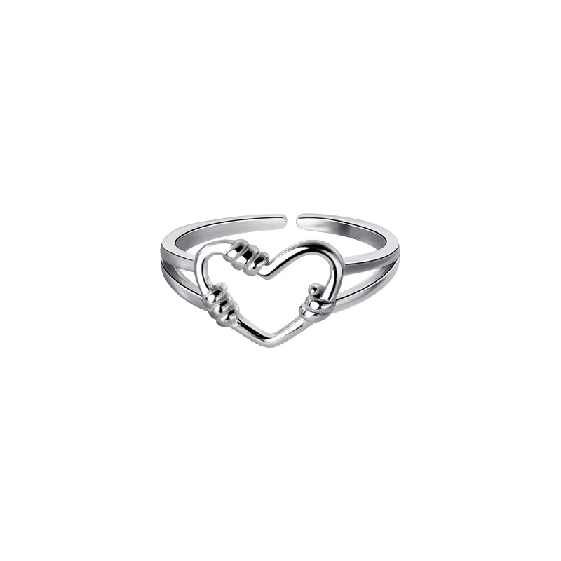 VOQ – bague rétro en forme de cœur pour femmes, bijoux thaïlandais en argent, accessoires minimalist