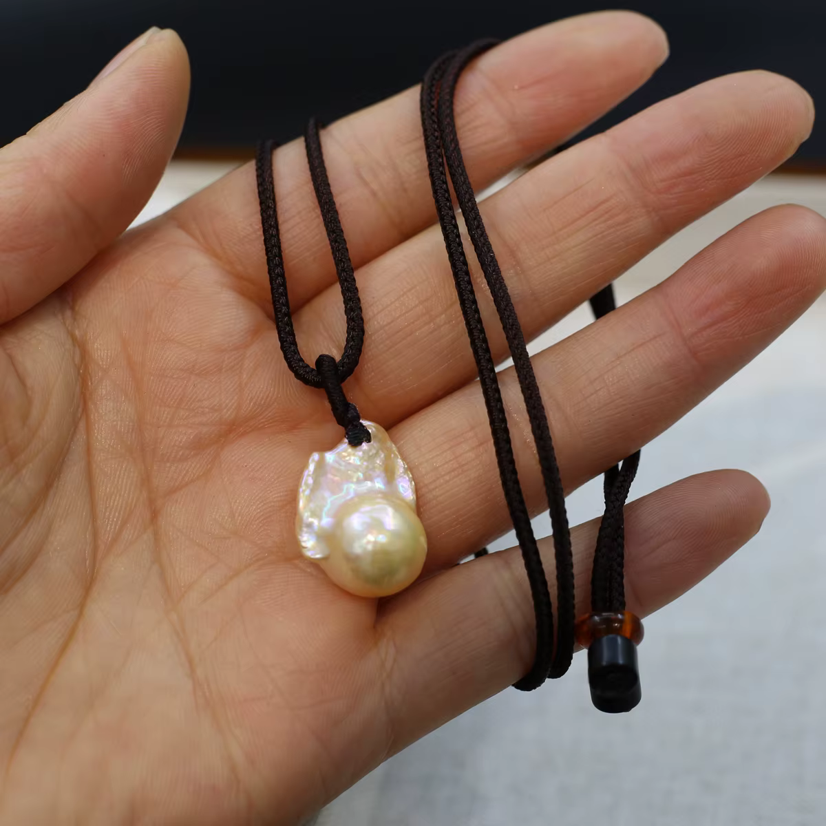 Collier avec pendentif en perle de queue baroque, longueur 67 cm, pour femmes, cadeaux de mariage, v