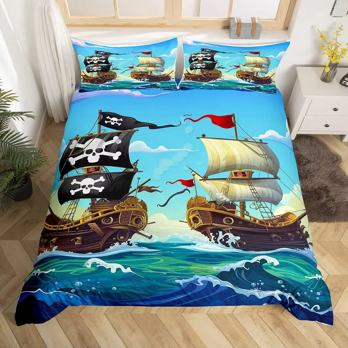 Parure de lit pour voilier, housse de couette pour bateau à voile, housse de couette nautique pour e