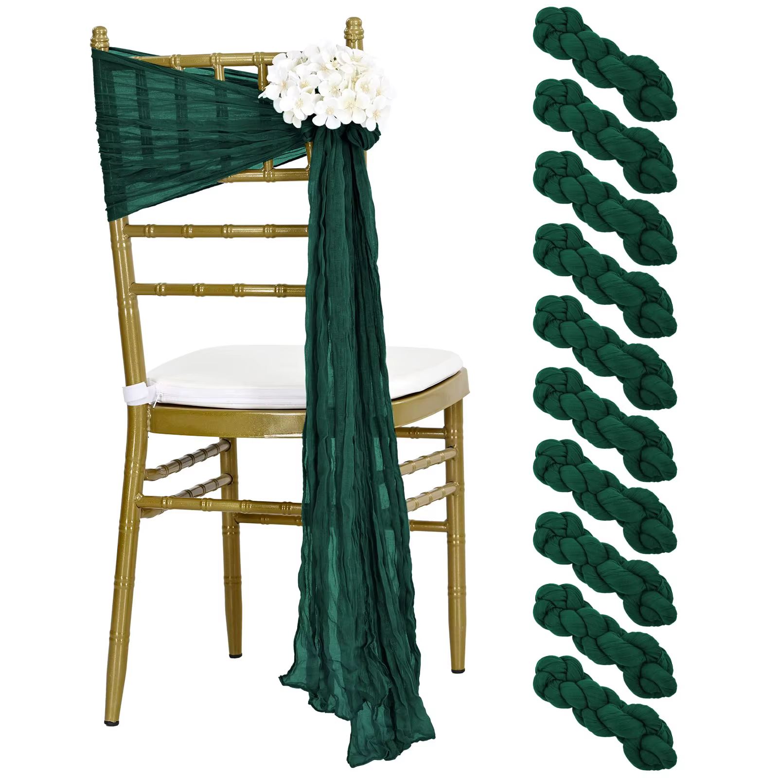 10 pièces 40x275cm violet chaise de mariage décoration gaze gaze gaze gaze chaise ceintures chaise a