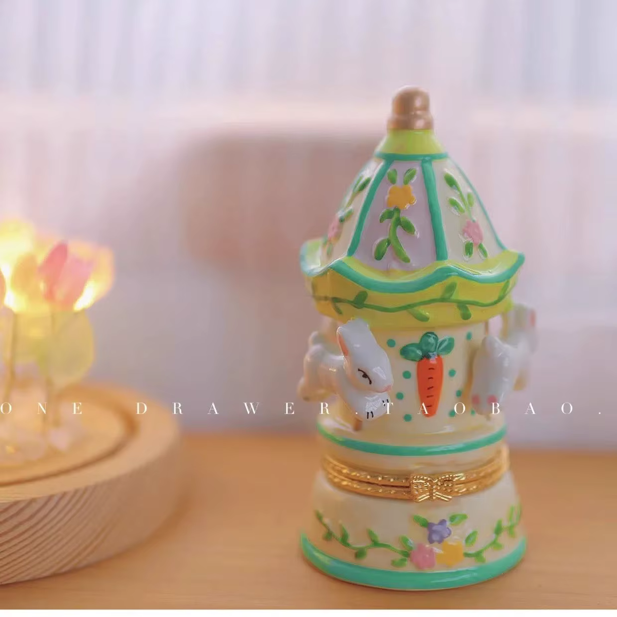 Boîte à bijoux en céramique mignonne-pot de rangement Figurine décorative petit cadeau de vacances