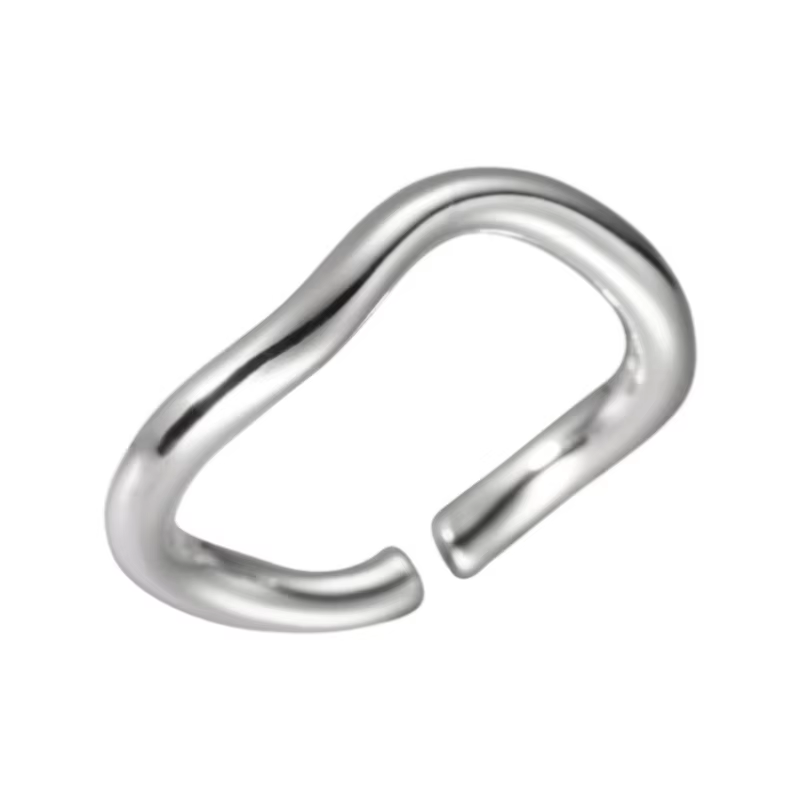 Bagues ouvertes en argent Sterling 925 pour femmes, ligne ondulée, accessoires de bijoux de luxe élé