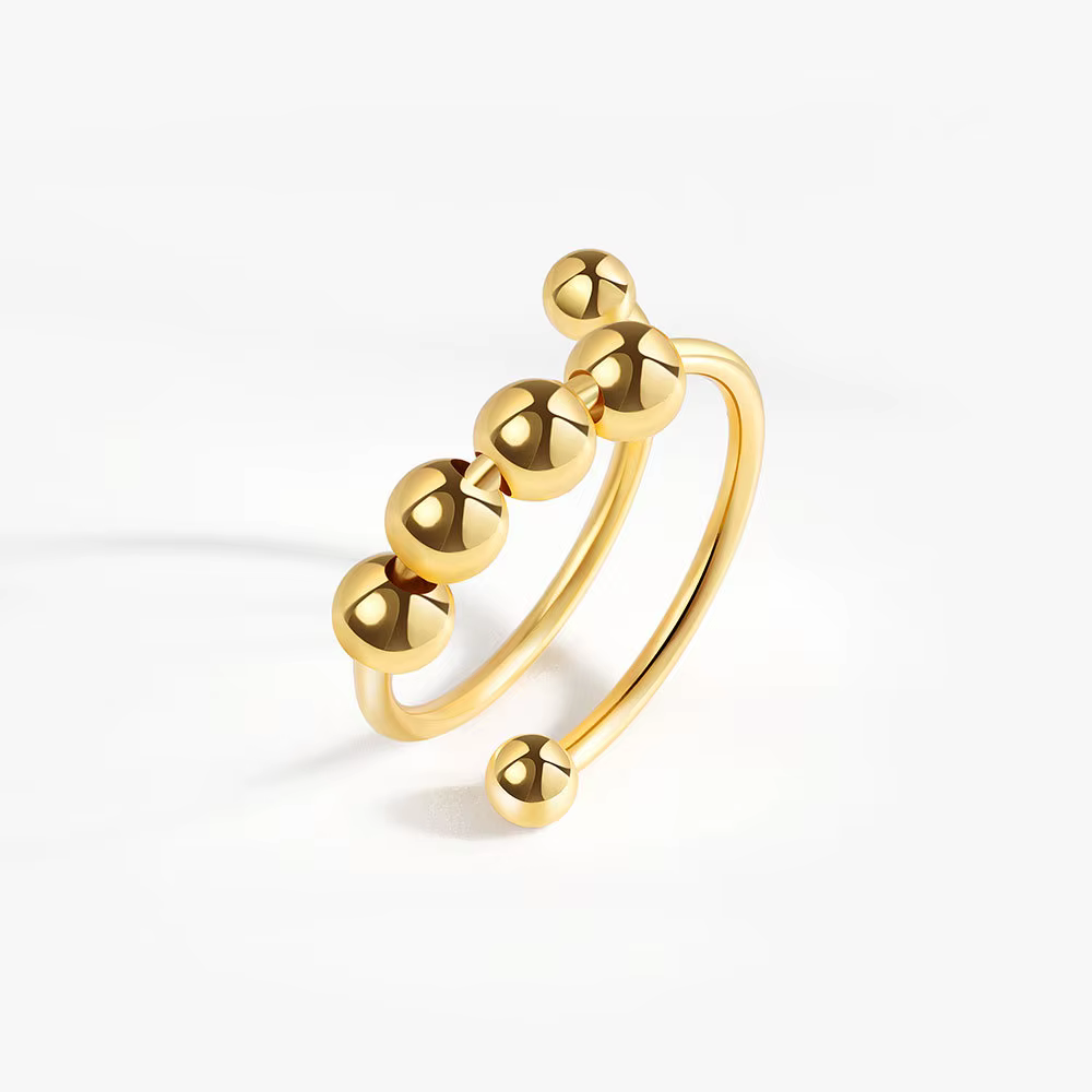 SMJEL Bague Fidget Spinner Rotative Anti-Stress pour Femme, Ornée de Strass Brillants, Motif Papillo
