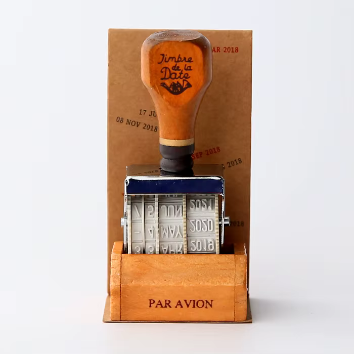 Sceau de timbre de date Art rétro, rouleau nostalgique, réglable, timbre de date, jour, mois, année,