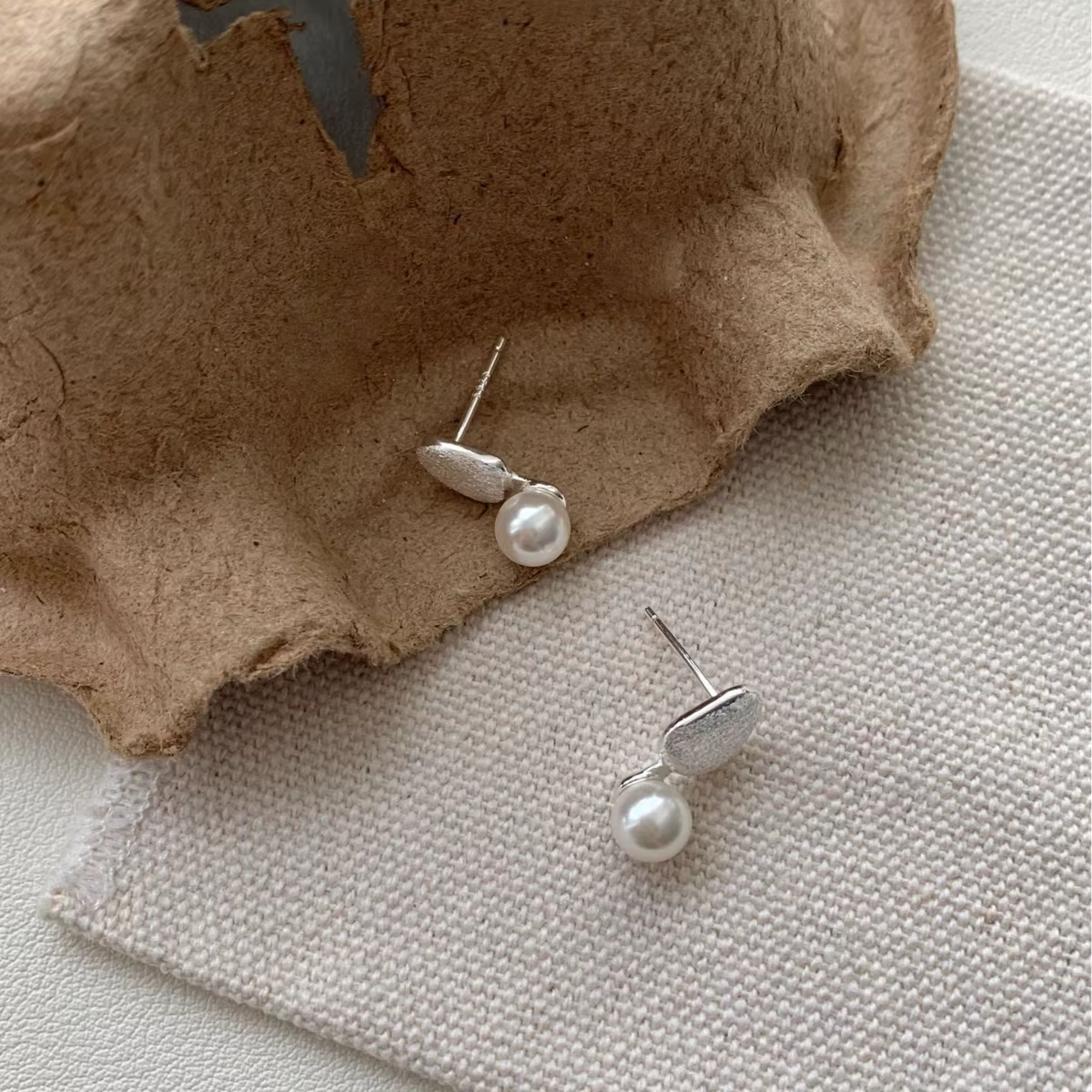 Amaiyllis-Boucles d'oreilles de forme irrégulière en argent regardé 925, bijoux de forme irrégulière
