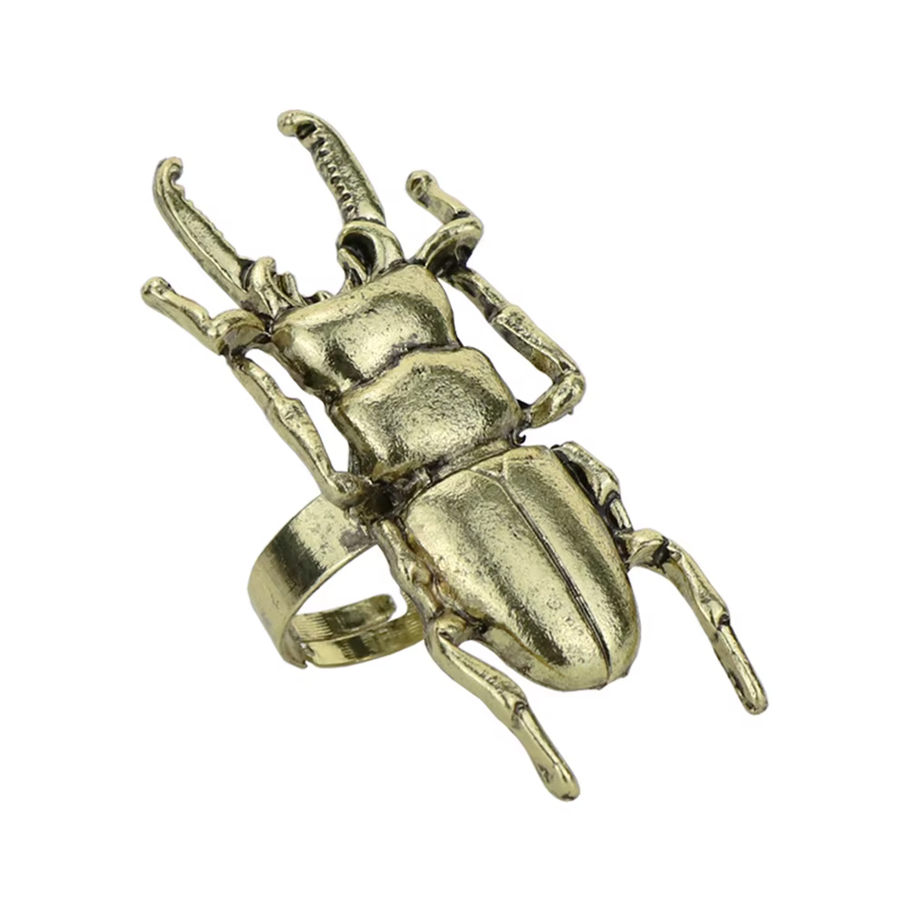 Bague Vintage Tendance en Alliage, Motif Coccinelle et Cigale, Accessoire de Personnalité Unisexe, B