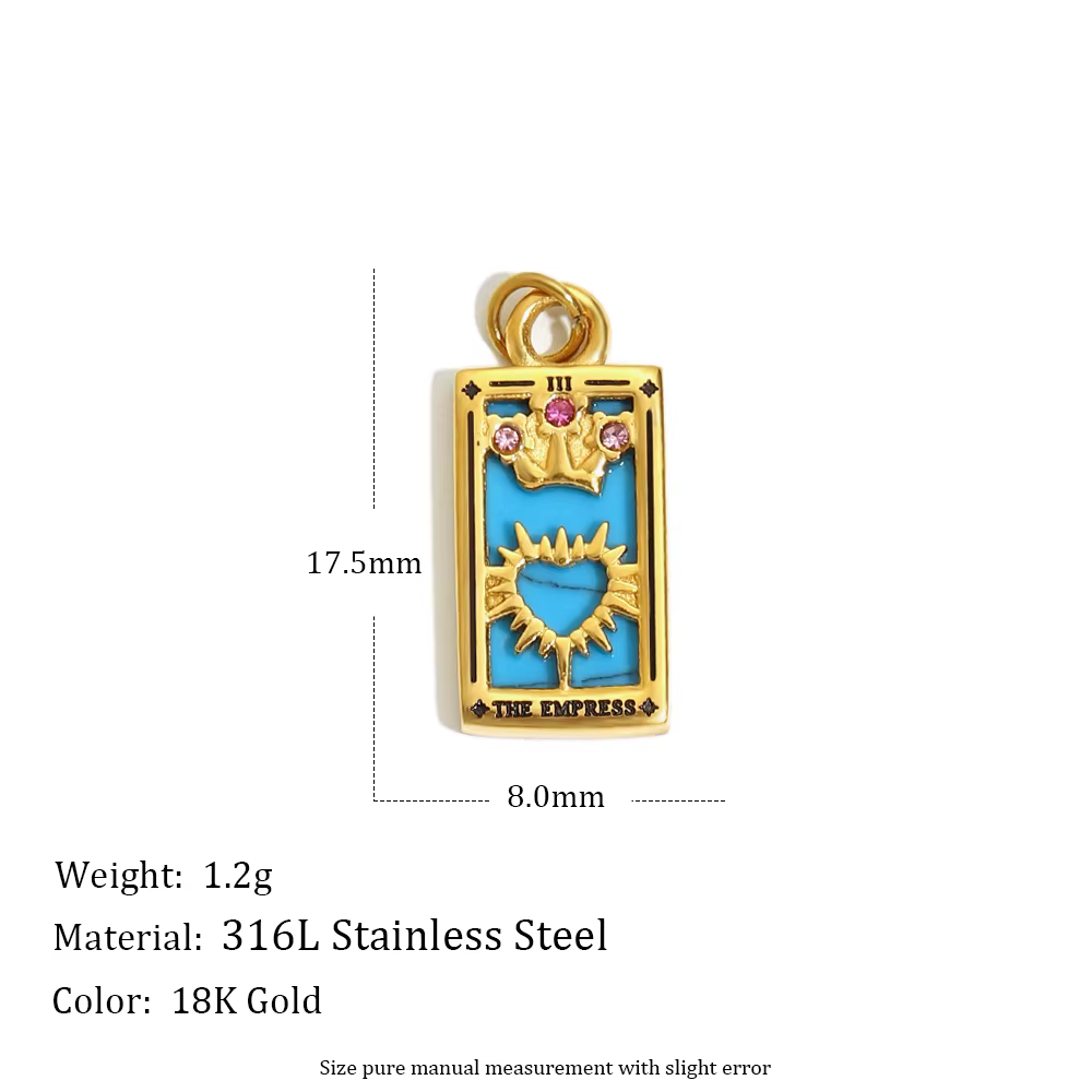 E.B.belle – cartes de Tarot plaquées or 18 carats, série pendentif, breloques pour la fabrication de