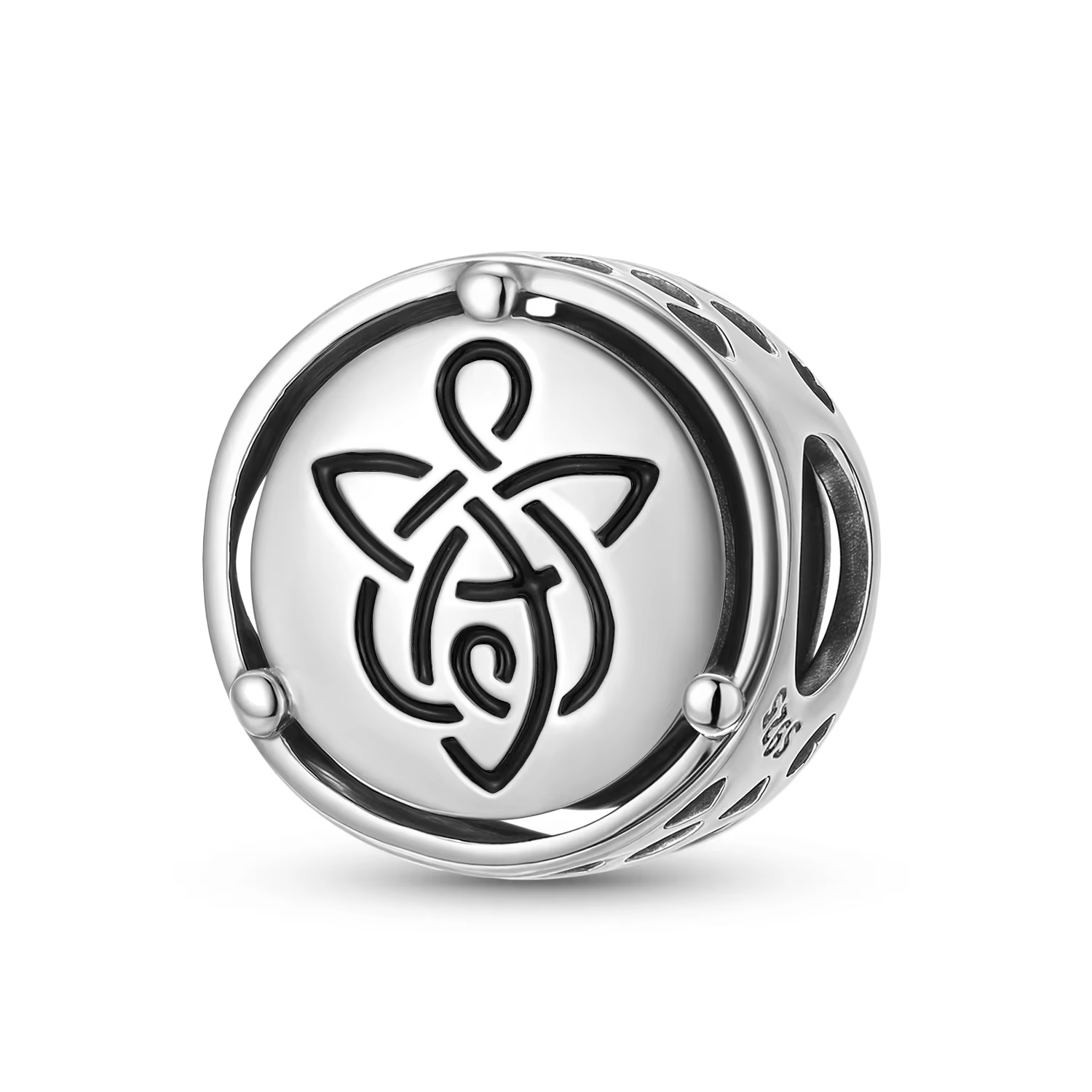 La fleur de la vie feuille infinie 925 symboles en argent Sterling breloque perle bijoux ajustement 