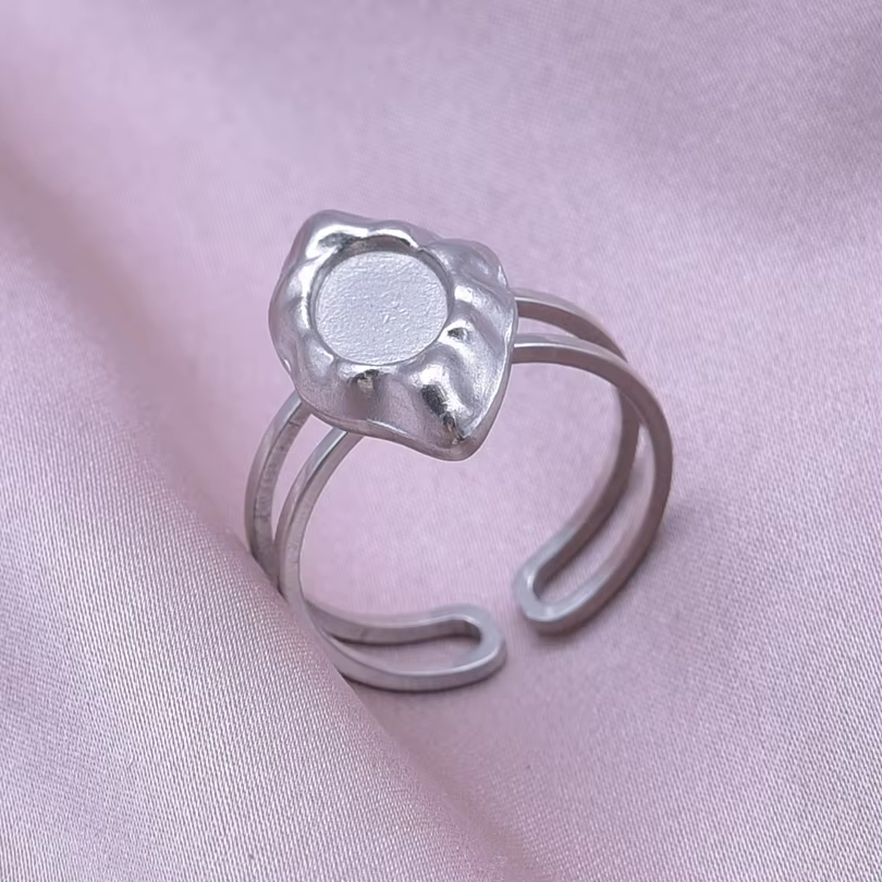Bague classique rétro à ouverture réglable, géométrie irrégulière, cœur Ellipse, gouttelette d'eau, 