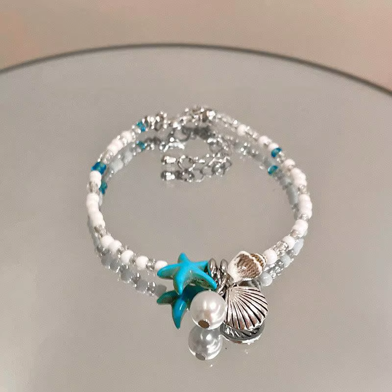 Bracelet en perles coquillages étoiles de mer, style bohème, pour femmes, bijoux de vacances d'été