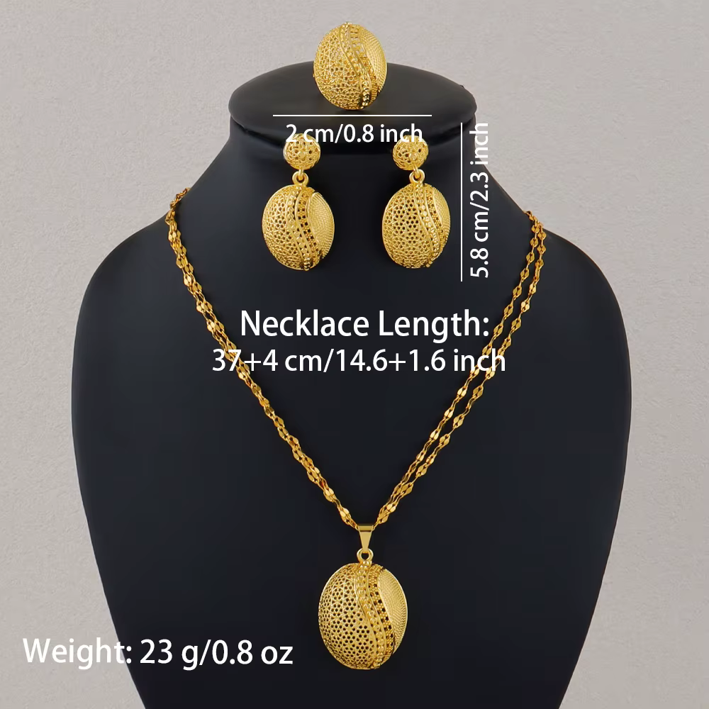 Parures de bijoux en or de Dubaï, collier et boucles d'oreilles pour femmes, parures de bijoux plaqu