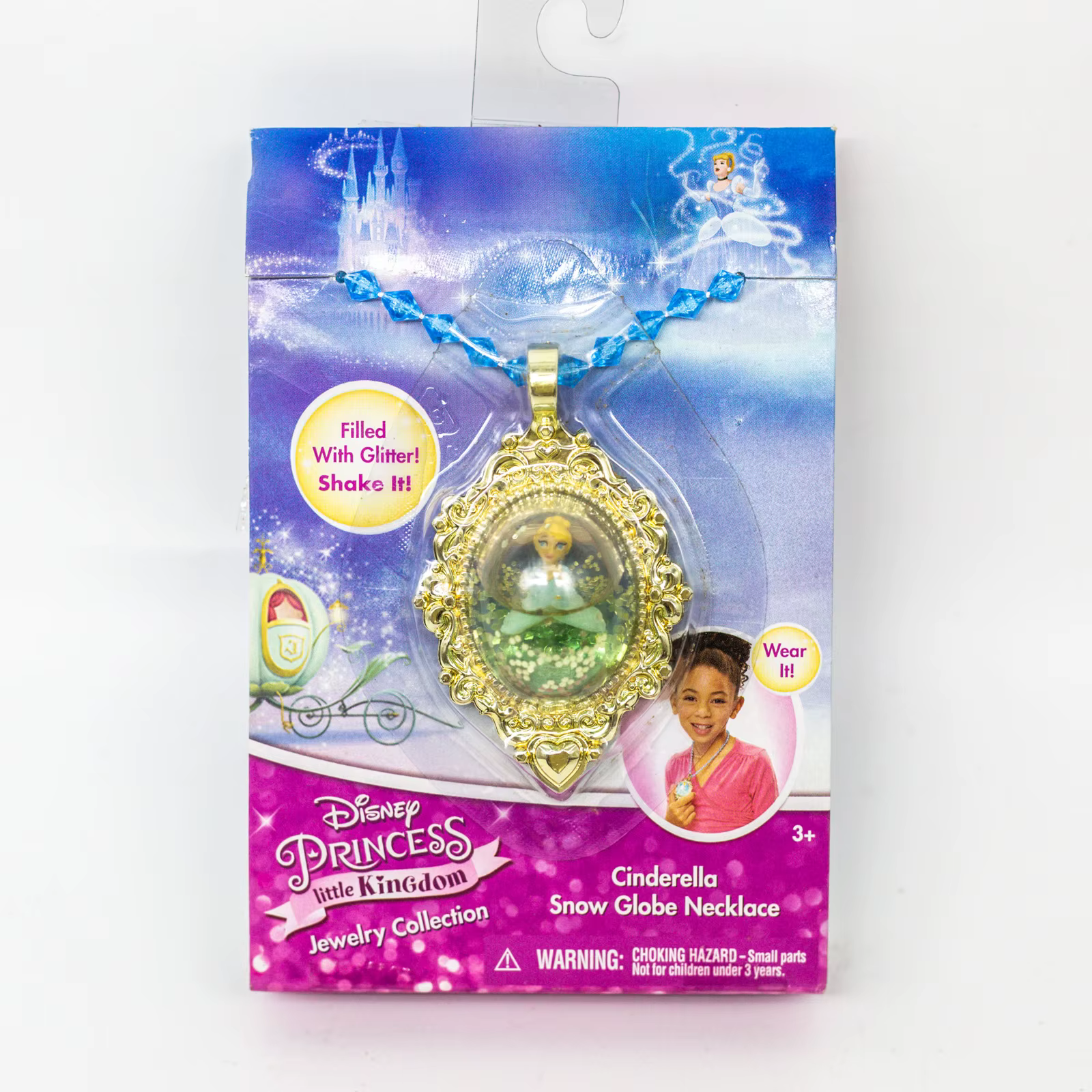 Collection de bijoux Disney Princess Little Kingdom, colliers boule à neige, jouets Belle, Raiponce,