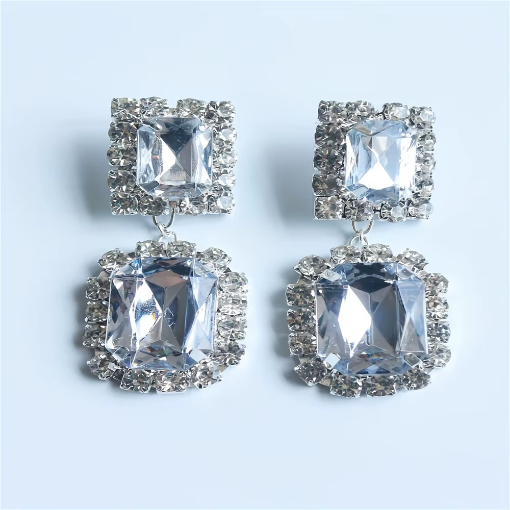 Ensemble de boucles d'oreilles et collier en cristal pour mariée, bijoux de mariage pour demoiselle 