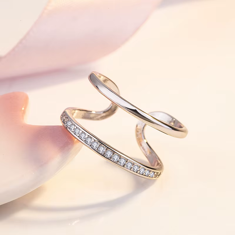 Bague en argent sterling 925, zircon brillant de luxe, ligne classique pour femmes, bagues de mariag