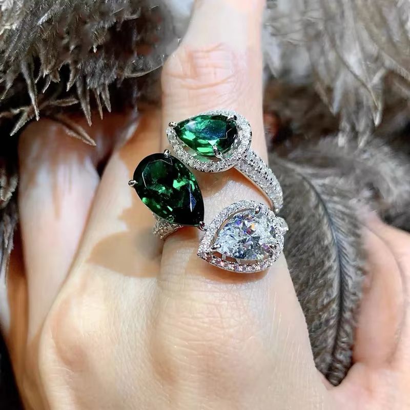 Bagues de mariage romantiques en argent Sterling 925, bague ouverte de fiançailles de Style européen
