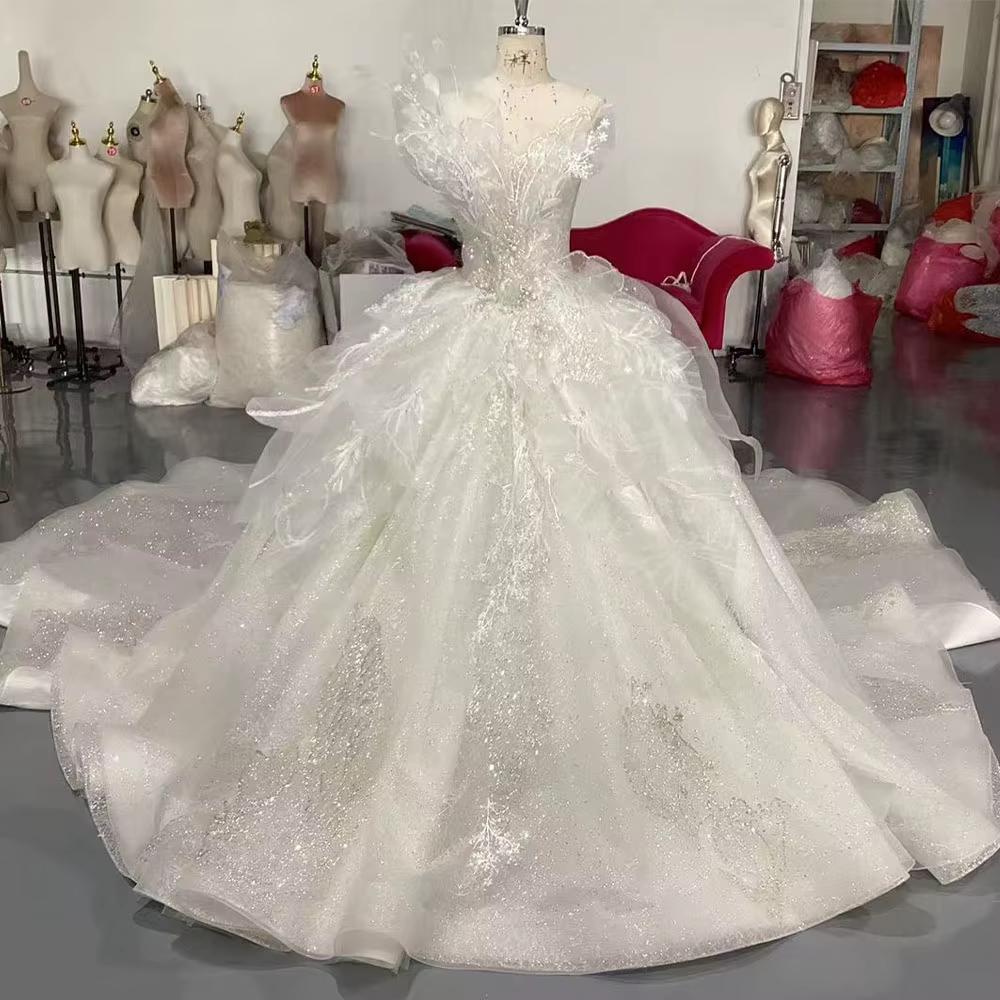 Robe de mariée sexy à lacets sans bretelles, robes vintage à perles, vêtements éducatifs exquis pers
