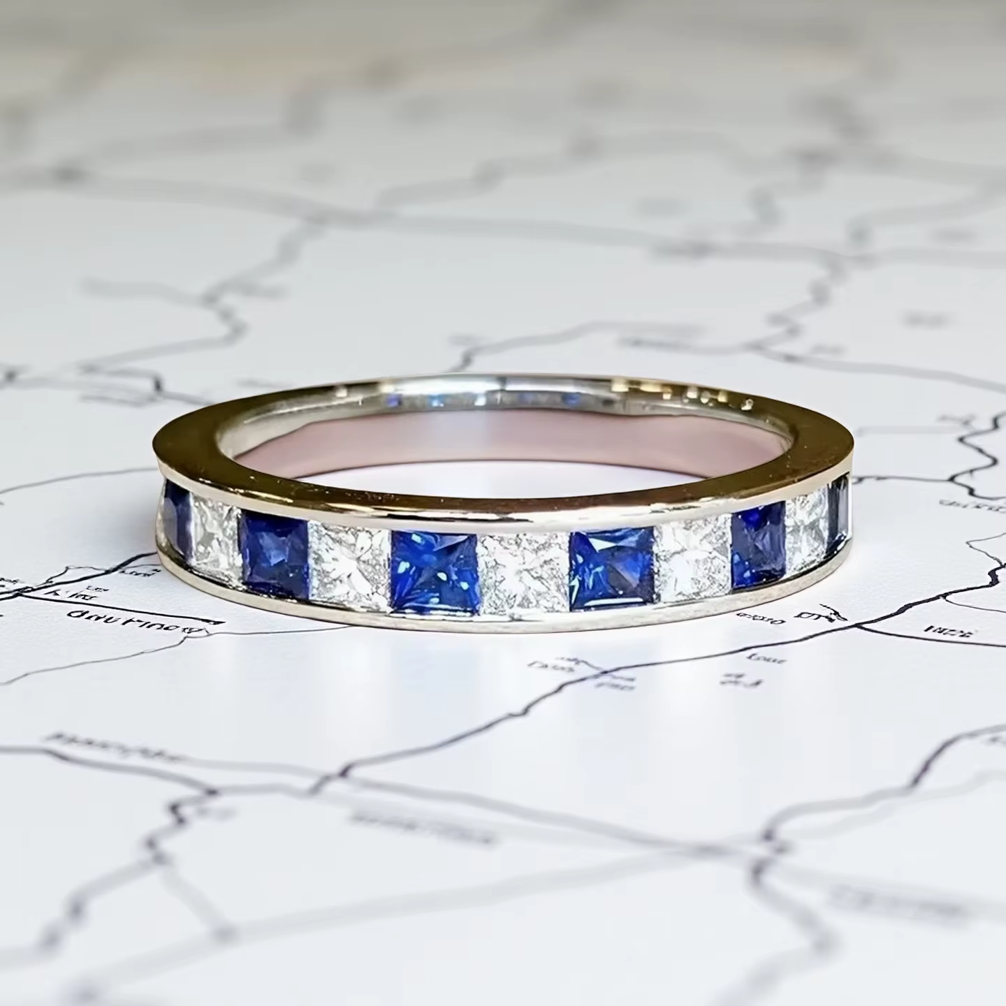 Bagues simples en acier inoxydable saphir, Double diamant, pour femmes et hommes, bijoux de mariage,