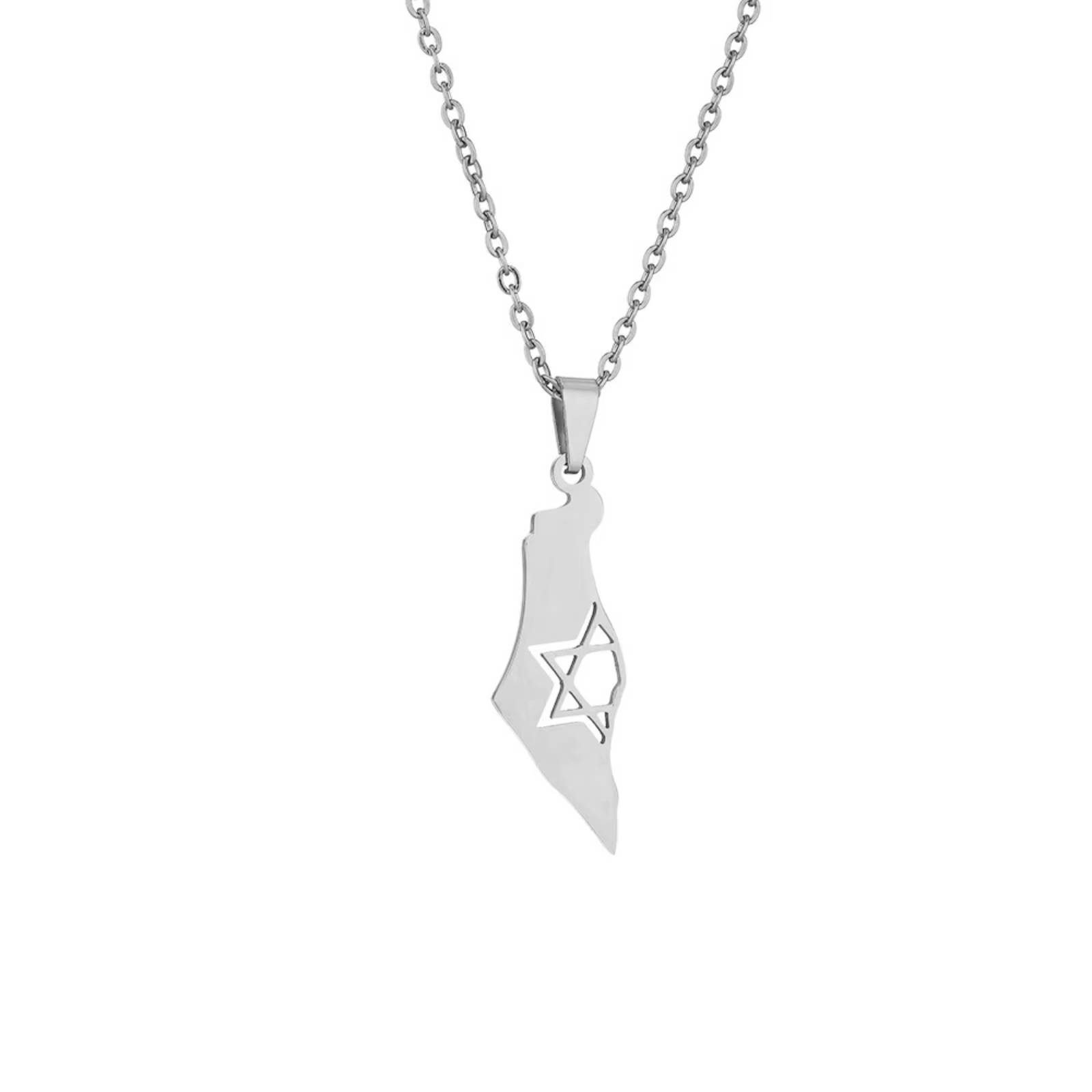 Collier pendentif étoile de David juive pour femmes et hommes, Script hébreu, bijoux en acier inoxyd