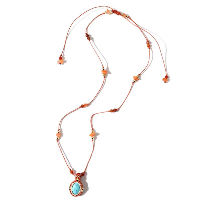 Collier 2025 en macramé tissé à la main, pendentif pour femmes, bijoux cadeau, nouvelle collection