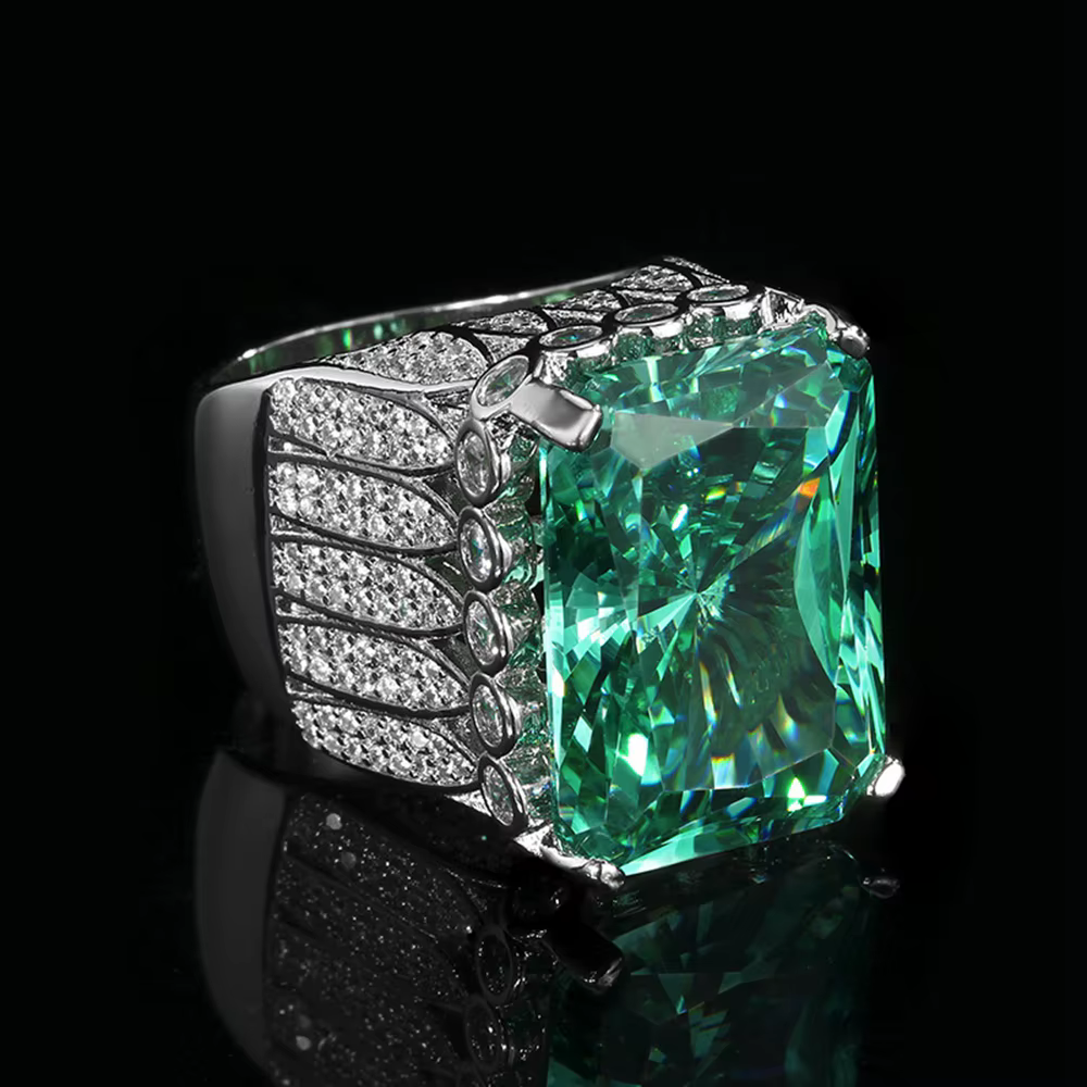 Vinregem – bague de luxe Hyperbole en tourmaline Paraiba créée en laboratoire, 15x20 MM, pour femmes