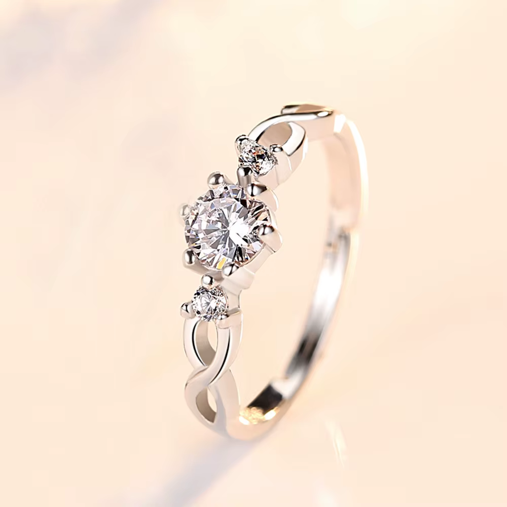 Bague en argent sterling 925 entrelacée avec zircone pour hommes et femmes, bijoux de mariage, cadea