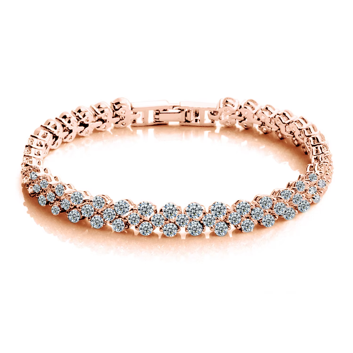 Bijoux hip-hop - Bracelet tennis en cristal avec chaîne en argent, zircone AAA. Bijoux à la mode pou
