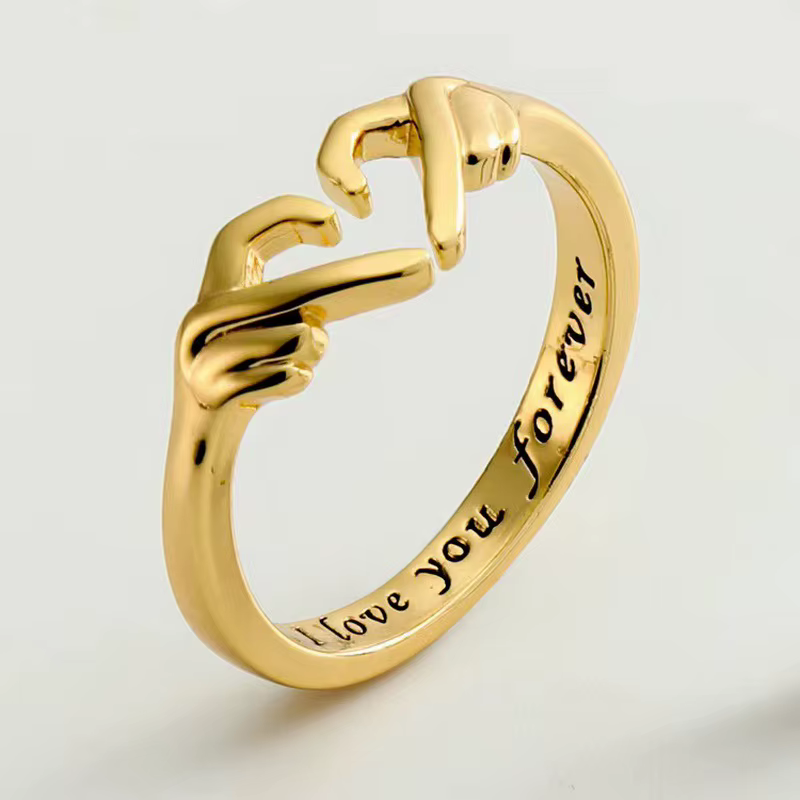 Bague romantique en forme de cœur pour femmes et hommes, je t'aime pour toujours, bague réglable pou
