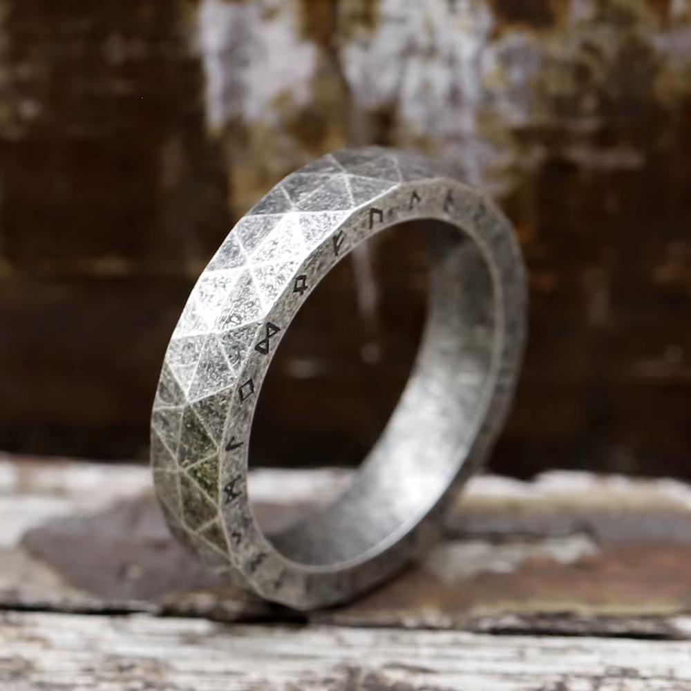 Nouveau acier inoxydable Viking Rune anneau hommes Scandinavn mariage femmes amulette bande bijoux c