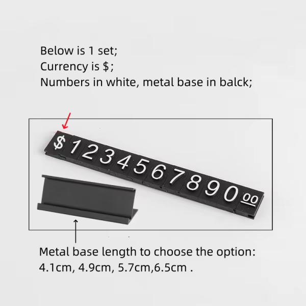 50 ensembles de supports détachables en plastique pour bijoux, numéroteurs, bandes de prix et présen