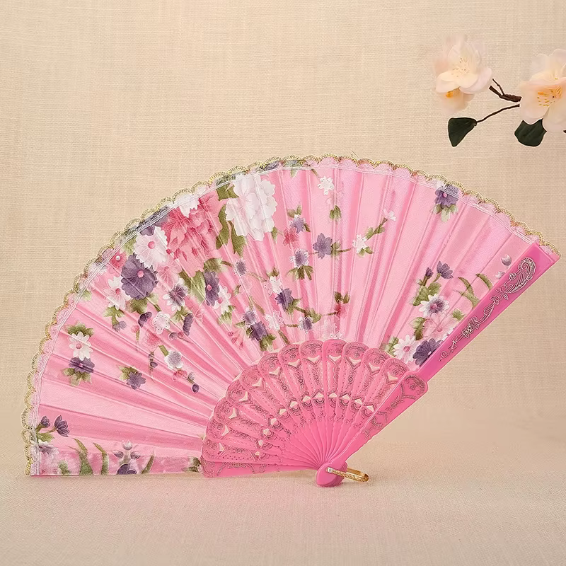 Éventail pliant à main pliable en dentelle, Vintage, avec différents motifs de fleurs, éventail plia