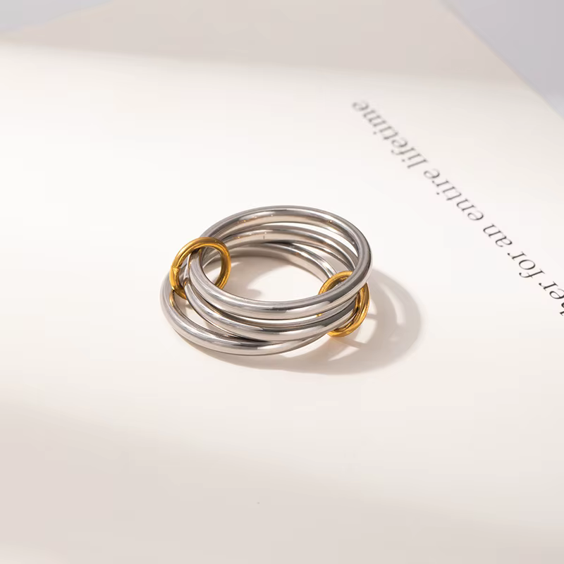 ANENJERY or argent couleur creux circulaire Zircon anneau pour femmes hommes personnalité nouvelle t