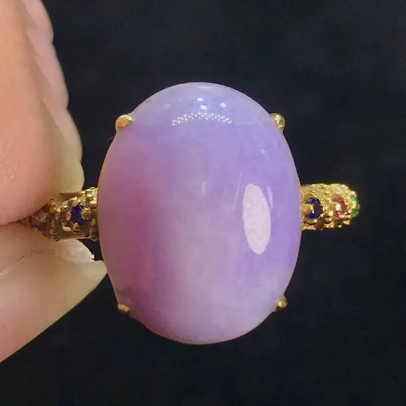 Bagues ovales en calcédoine violette naturelle pour femmes, classiques, à la mode, incrustées d'arge