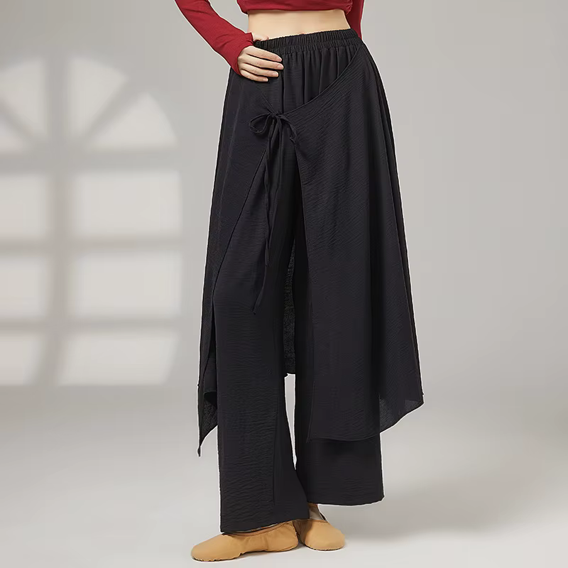 Pantalon de danse classique pour femmes, jupe ample à jambes larges, jupe épissée, vêtements d'entra