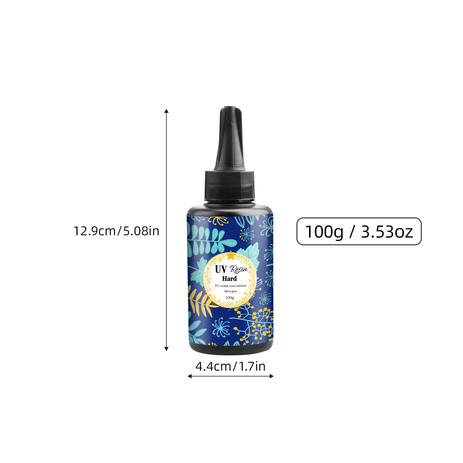 Résine UV transparente 100g, dure, résine époxy cristalline améliorée, résine UV prémélangée pour la