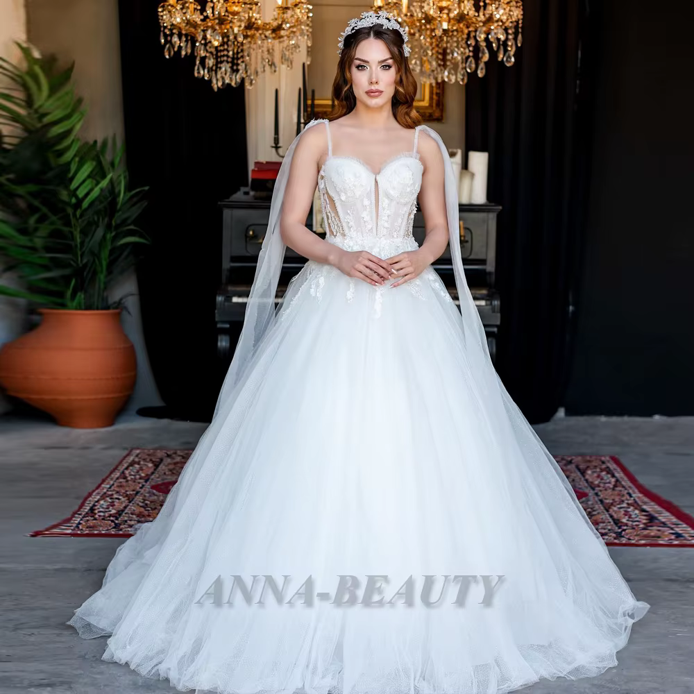 Anna charmante robe De mariée chérie pour femmes paillettes Tulle sans manches avec Cape dos nu robe