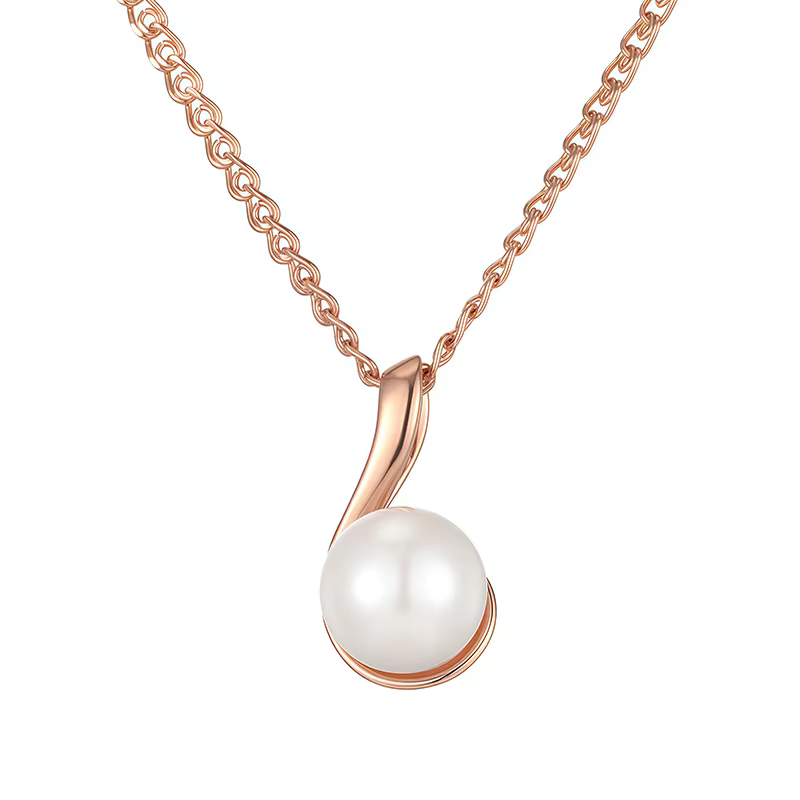Wbmqda – pendentif et collier en perles simples et élégantes pour femmes, couleur or Rose 585, acces